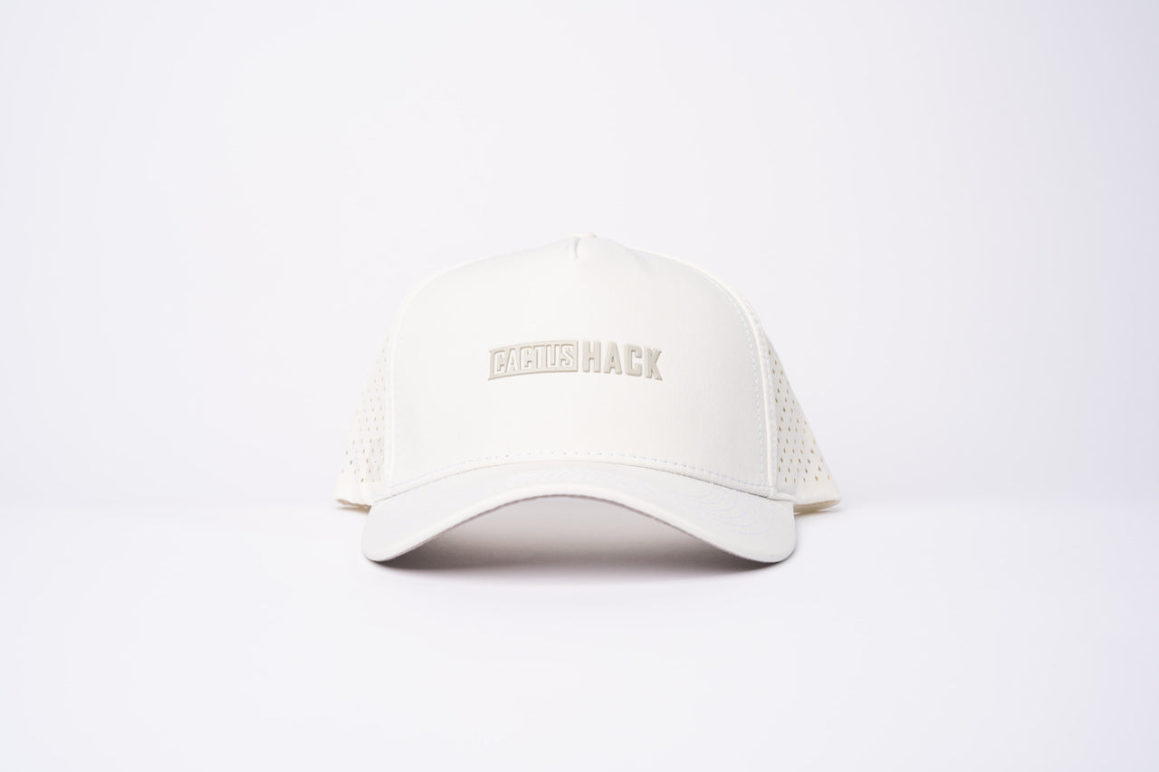 Block Text Performance Hat - White/ Grey