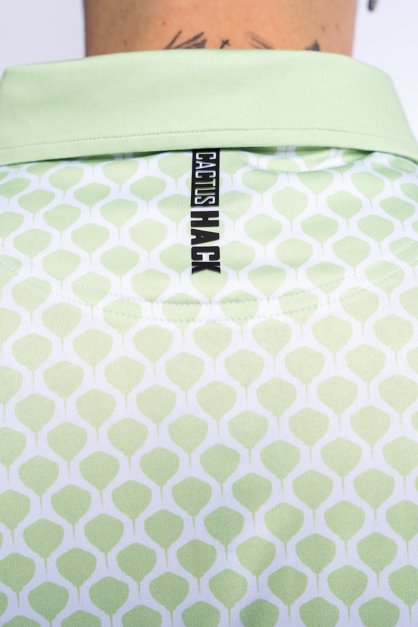Snakeskin Print Polo - Lime