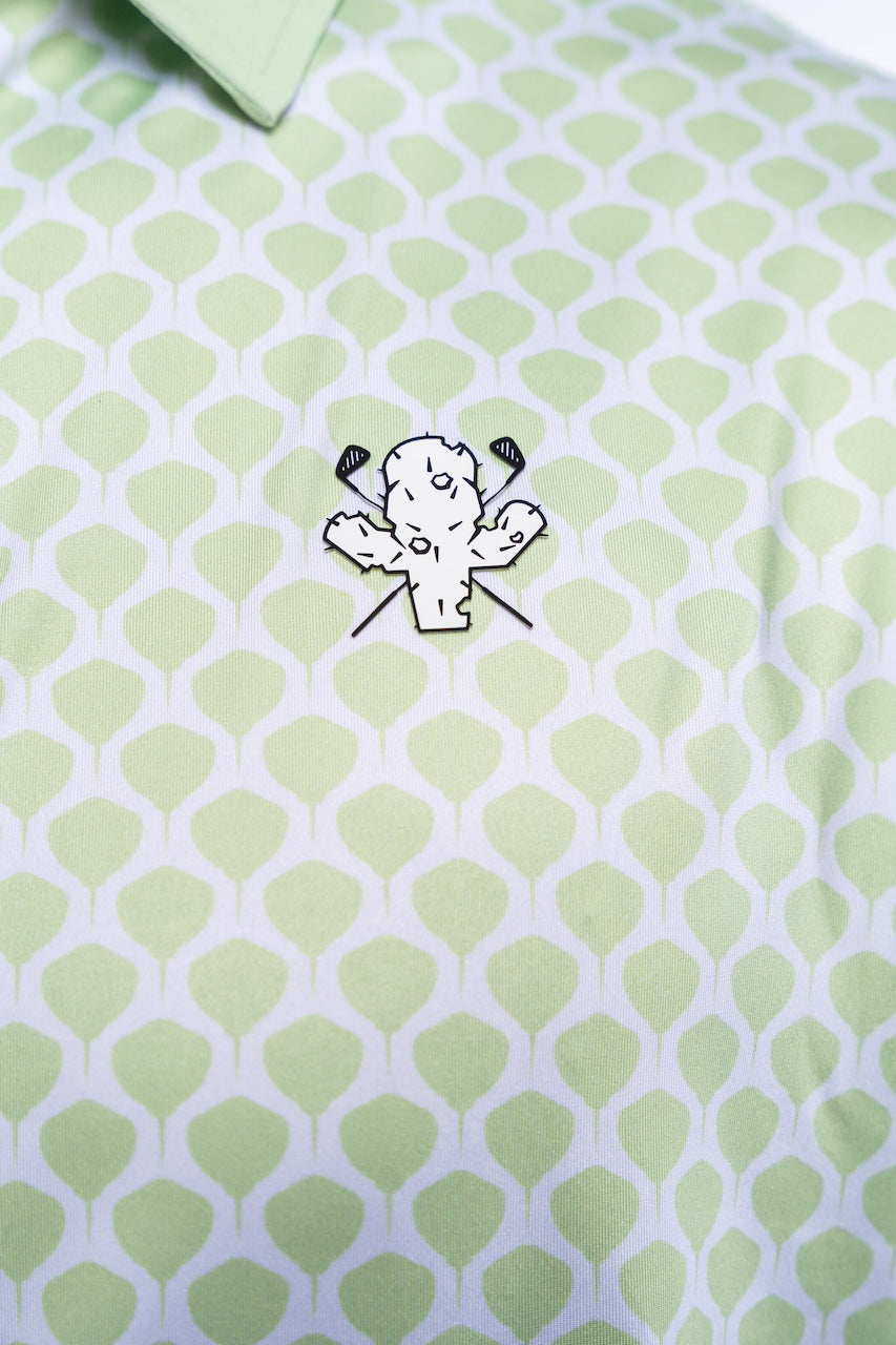 Snakeskin Print Polo - Lime