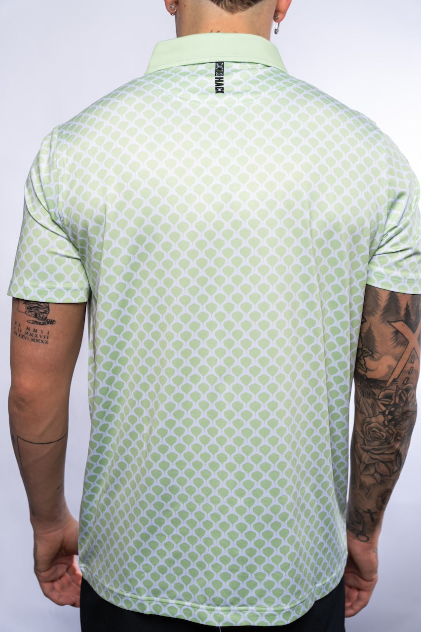 Snakeskin Print Polo - Lime