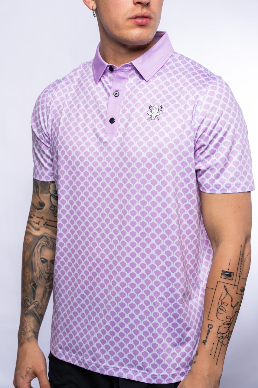 Snakeskin Print Polo - Lavender