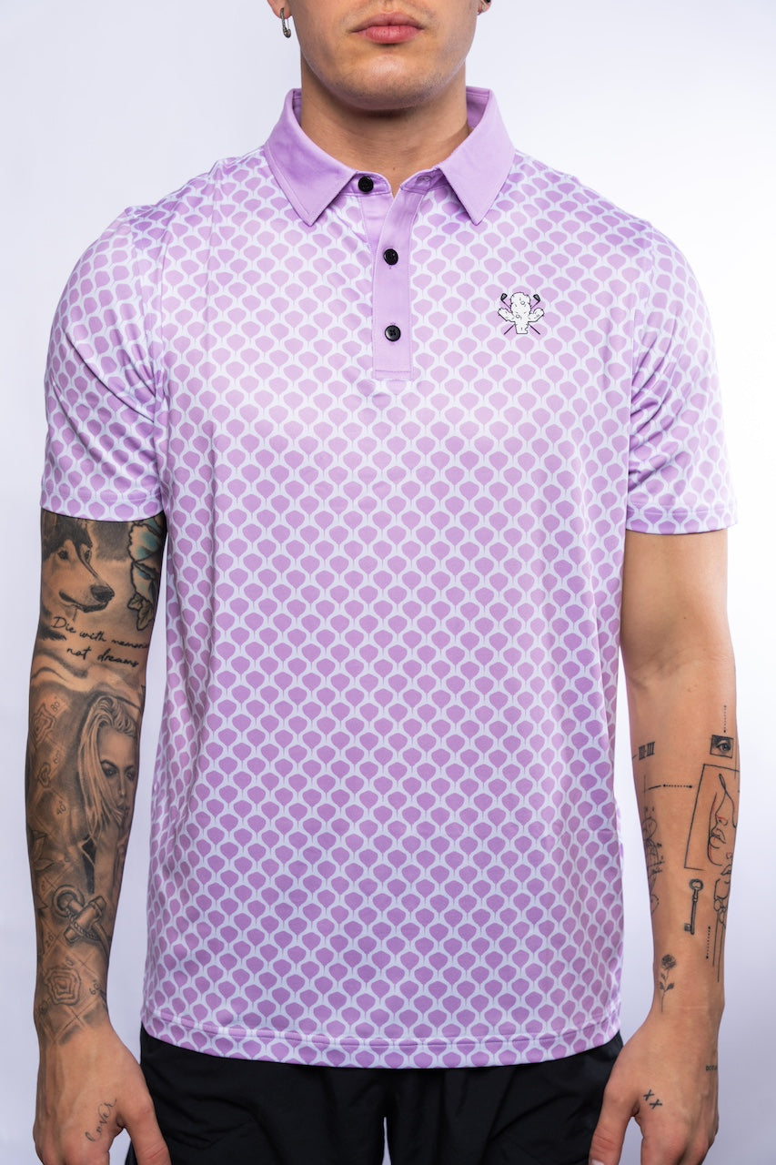 Snakeskin Print Polo - Lavender