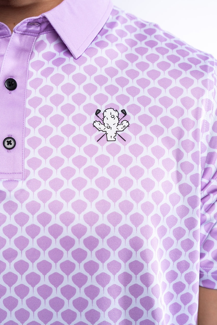 Snakeskin Print Polo - Lavender